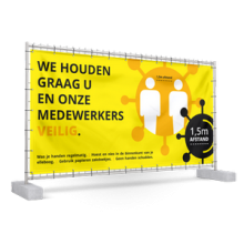 Houd afstand - Bouwhekdoek - Topgiving